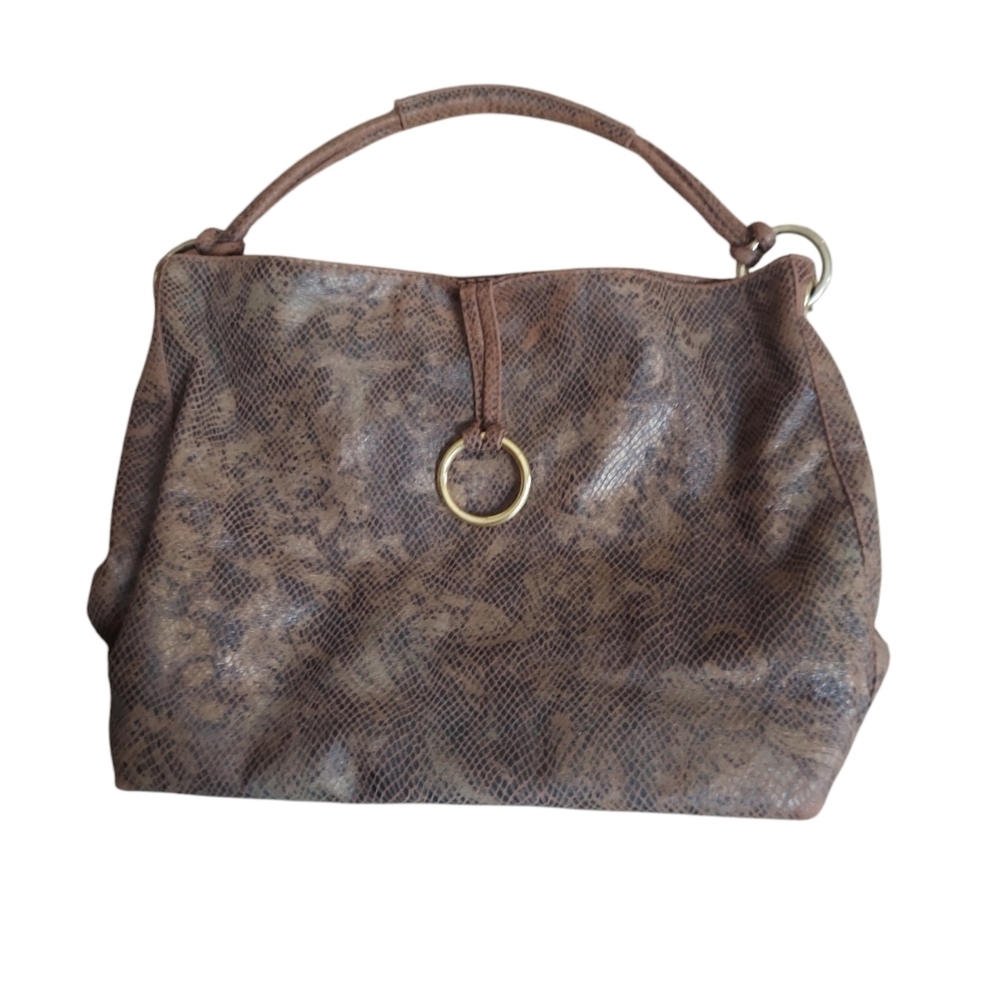 New York & Company Snakeskin Print Hobo Shoulder Bag